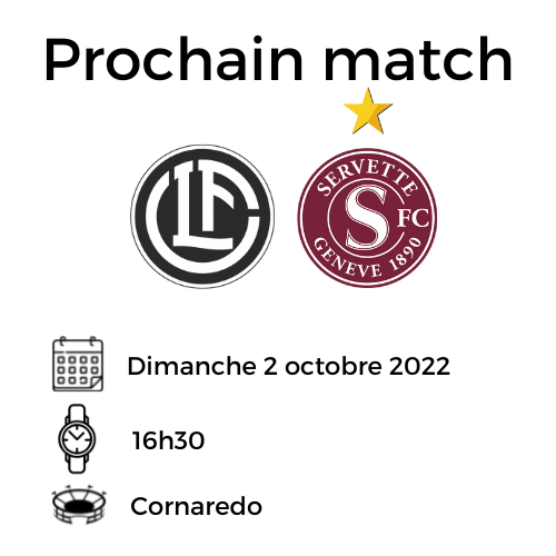 Lugano - Servette 2 octobre 16h30